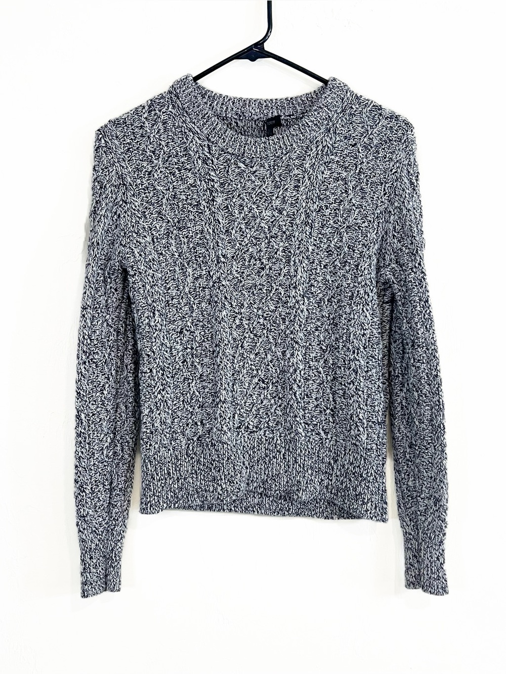 J. Crew Marled Cotton Cable Knit Sweater Navy Size XS